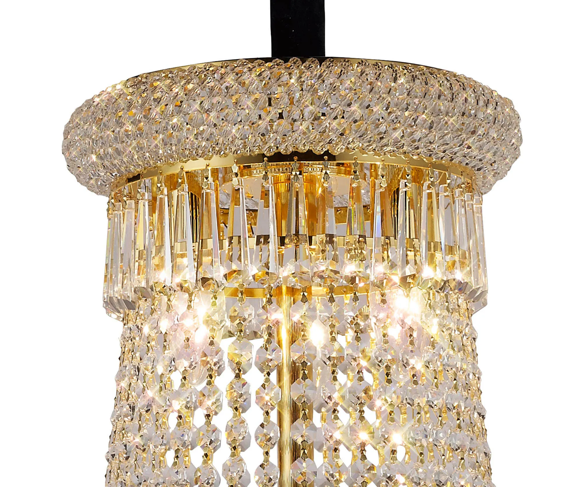 Alexandra Crystal Chandelier 18 Light (27kg) Gold IL32112  Diyas Alexandra Gold